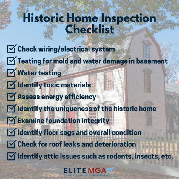historic home inspection checklist