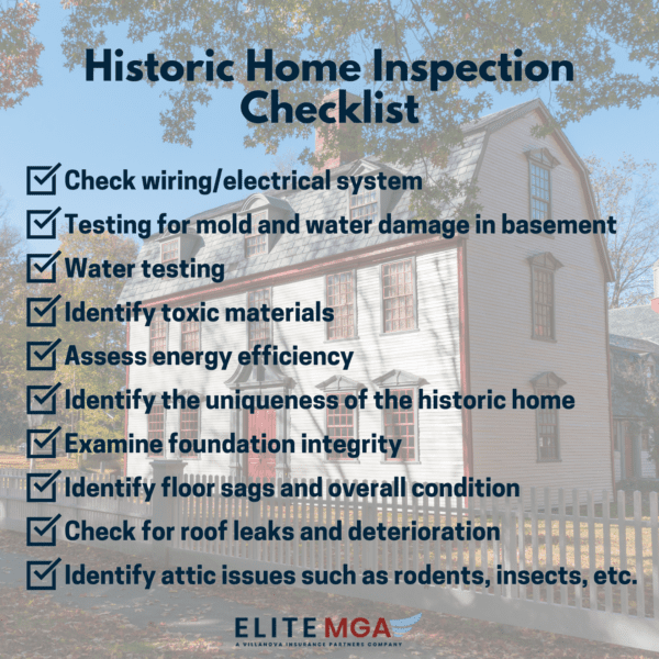 historic home inspection checklist